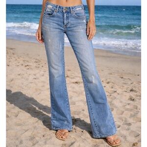 Chip & Pepper Jeans Vintage Distressed Denim Wide Leg Flare Women’s 29